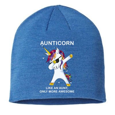 Aunticorn Like An Aunt Only Awesome Dabbing Unicorn Dab Gift Cool Gift Sustainable Beanie