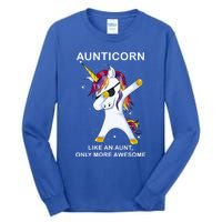 Aunticorn Like An Aunt Only Awesome Dabbing Unicorn Dab Gift Cool Gift Tall Long Sleeve T-Shirt