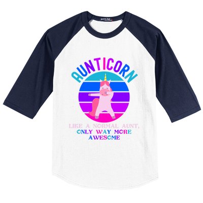 Aunticorn Like An Aunt Only Awesome Dabbing Unicorn Funny Gift Baseball Sleeve Shirt