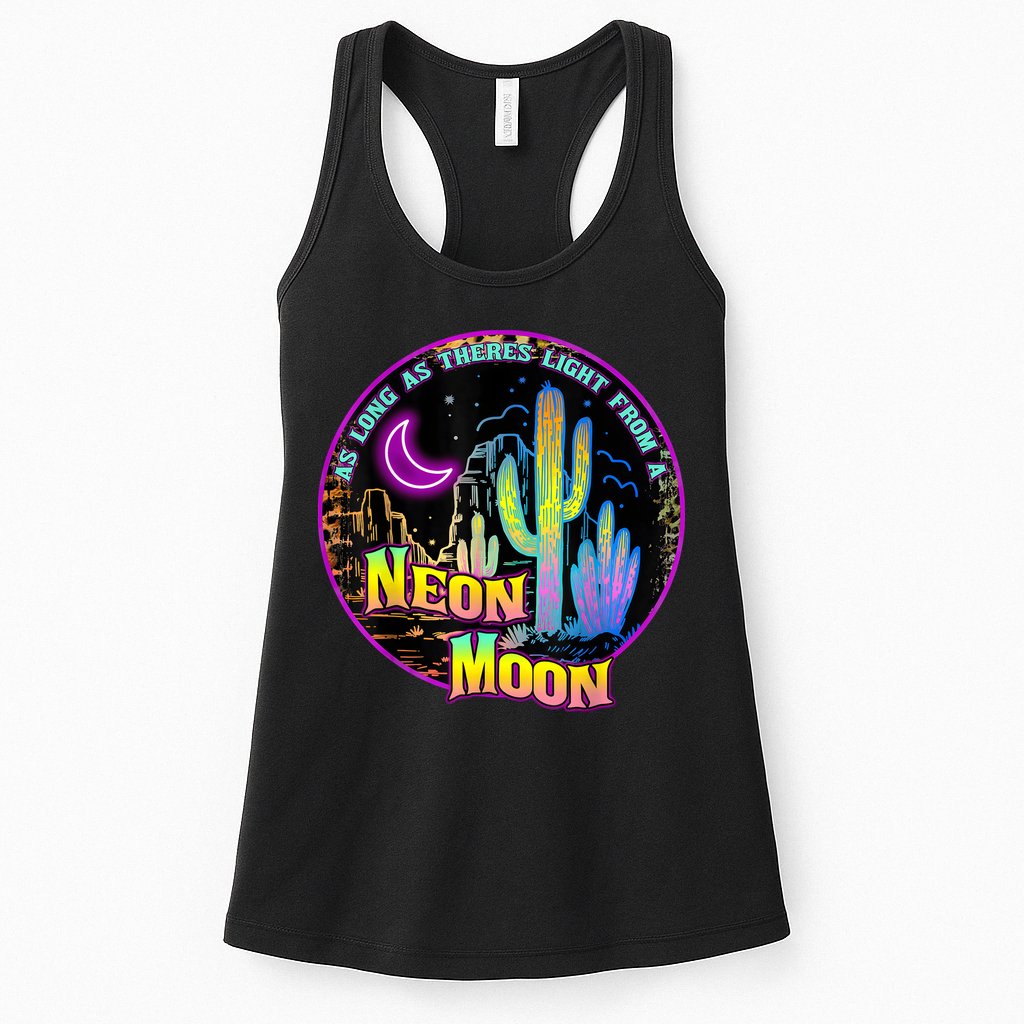 As Long As Theres Light From A Neon Moon Country Womens Tank Top