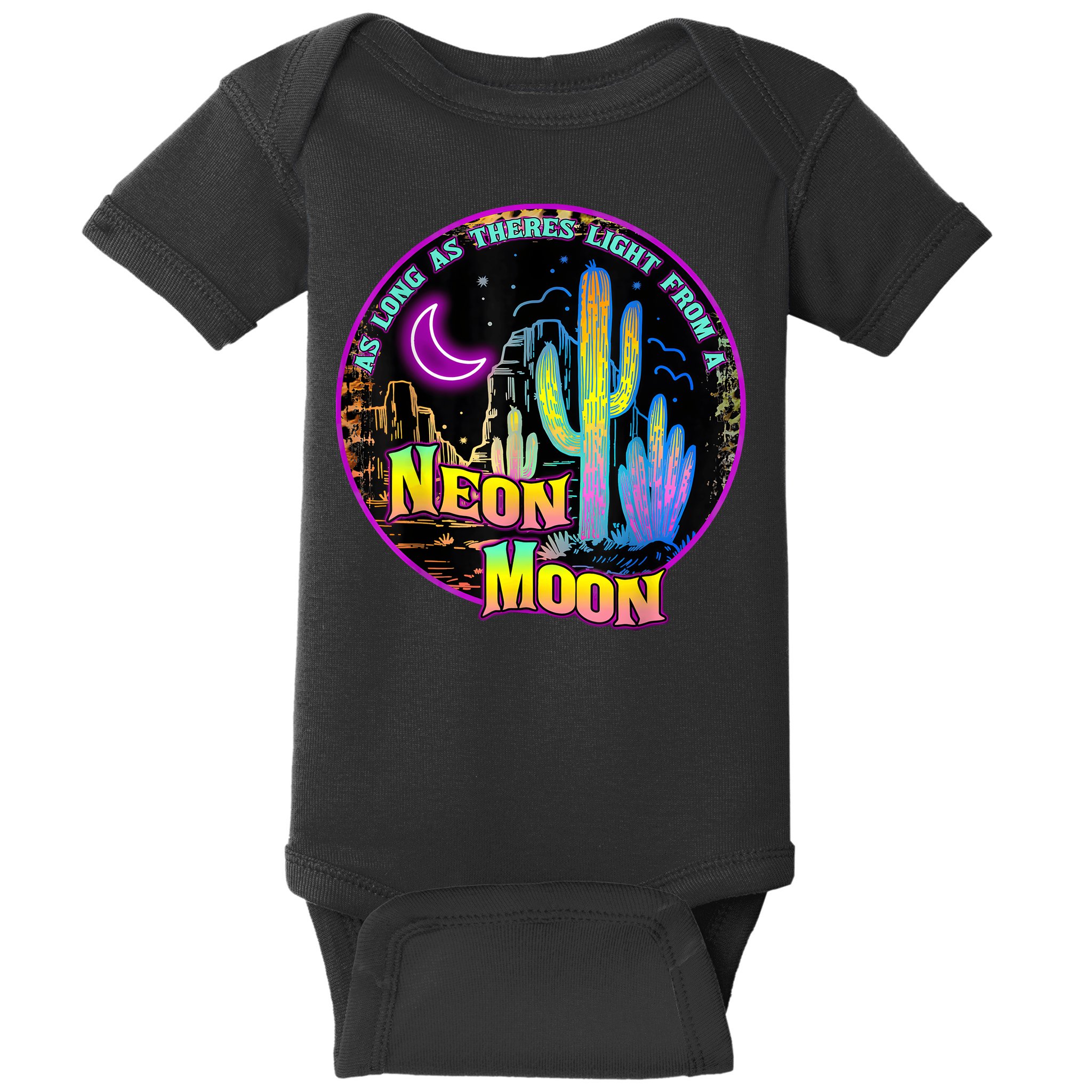 As Long As Theres Light From A Neon Moon Country Baby Bodysuit
