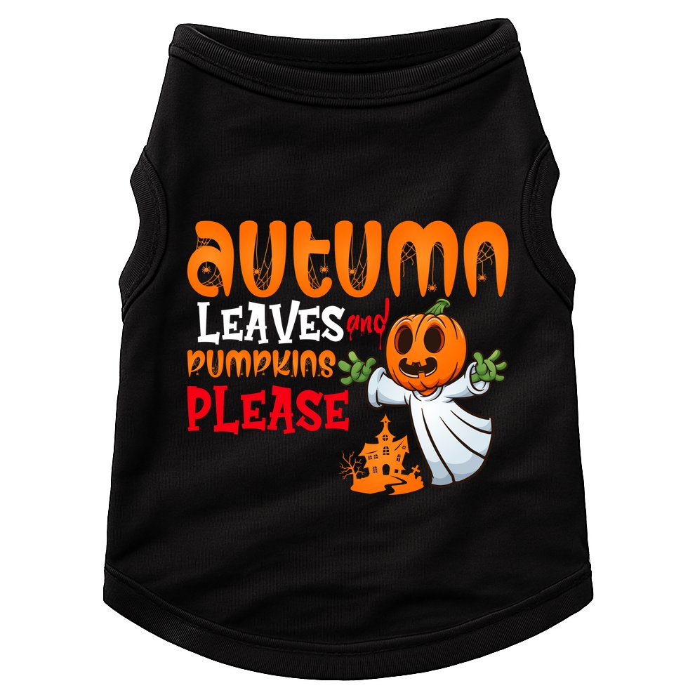 Autumn Leaves And Pumpkins Please Doggie Tank