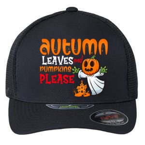 Autumn Leaves And Pumpkins Please Flexfit Unipanel Trucker Cap