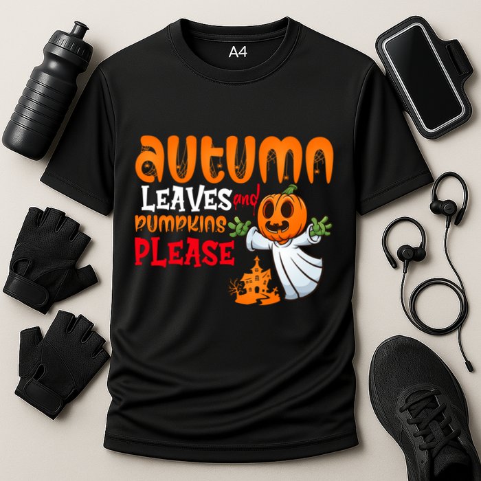Autumn Leaves And Pumpkins Please Cooling Performance Crew T-Shirt