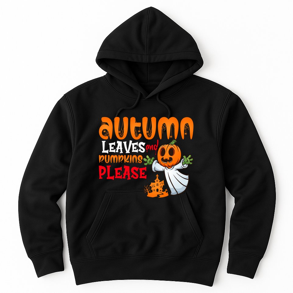 Autumn Leaves And Pumpkins Please Hoodie