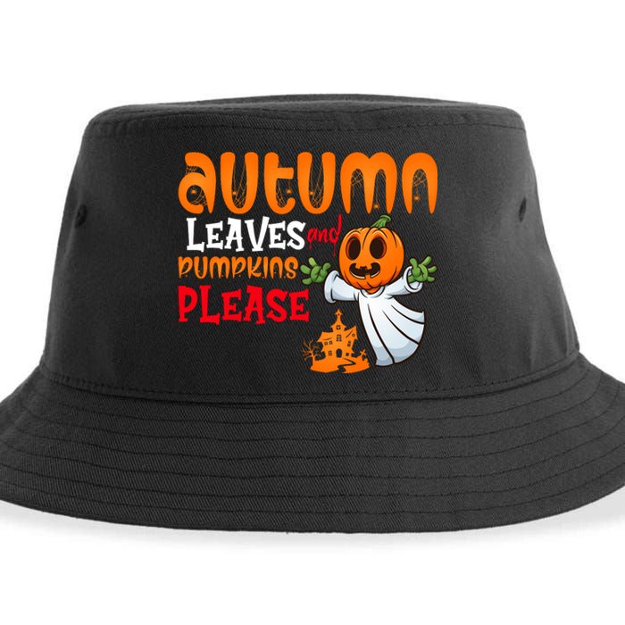 Autumn Leaves And Pumpkins Please Sustainable Bucket Hat