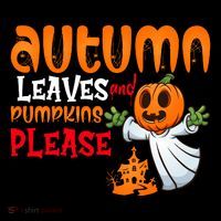 Autumn Leaves And Pumpkins Please Button