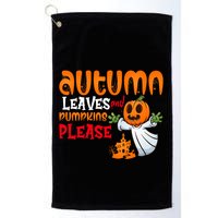 Autumn Leaves And Pumpkins Please Golf Towel