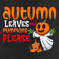 Autumn Leaves And Pumpkins Please Golf Towel