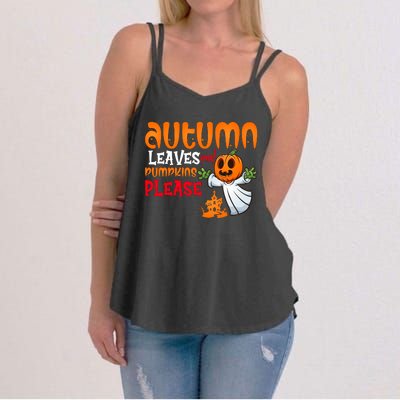 Autumn Leaves And Pumpkins Please Women's Strappy Tank