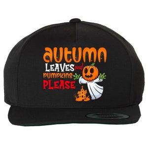 Autumn Leaves And Pumpkins Please Wool Snapback Cap