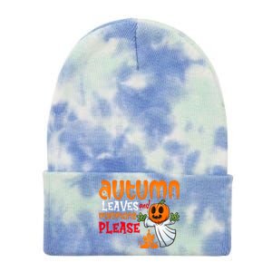 Autumn Leaves And Pumpkins Please Tie Dye 12in Knit Beanie