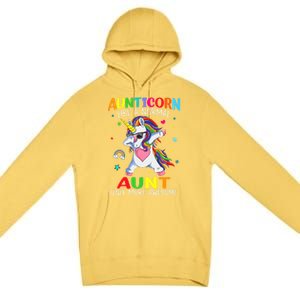 Aunticorn Like An Aunt Only Awesome Dabbing Unicorn Gift Premium Pullover Hoodie