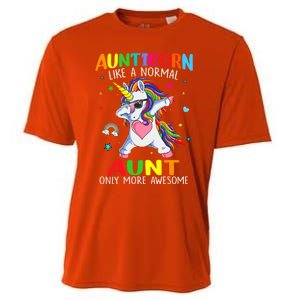 Aunticorn Like An Aunt Only Awesome Dabbing Unicorn Gift Cooling Performance Crew T-Shirt