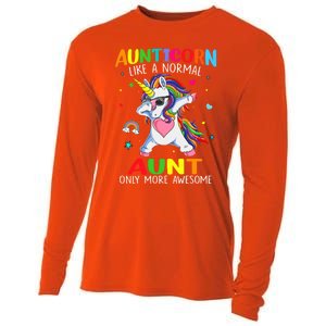 Aunticorn Like An Aunt Only Awesome Dabbing Unicorn Gift Cooling Performance Long Sleeve Crew