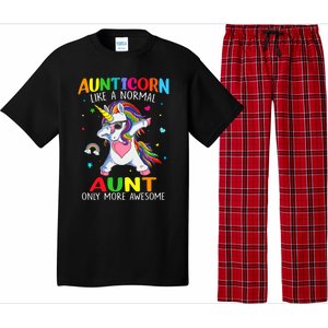 Aunticorn Like An Aunt Only Awesome Dabbing Unicorn Gift Pajama Set