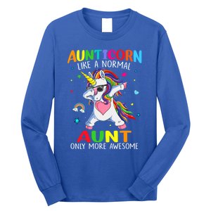 Aunticorn Like An Aunt Only Awesome Dabbing Unicorn Gift Long Sleeve Shirt