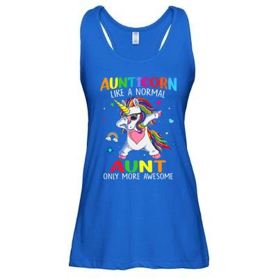 Aunticorn Like An Aunt Only Awesome Dabbing Unicorn Gift Ladies Essential Flowy Tank