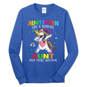 Aunticorn Like An Aunt Only Awesome Dabbing Unicorn Gift Tall Long Sleeve T-Shirt