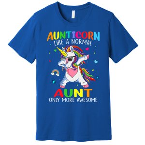 Aunticorn Like An Aunt Only Awesome Dabbing Unicorn Gift Premium T-Shirt