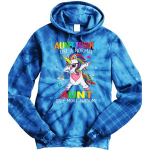 Aunticorn Like An Aunt Only Awesome Dabbing Unicorn Gift Tie Dye Hoodie