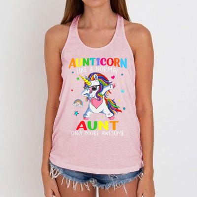 Aunticorn Like An Aunt Only Awesome Dabbing Unicorn Gift Women's Knotted Racerback Tank