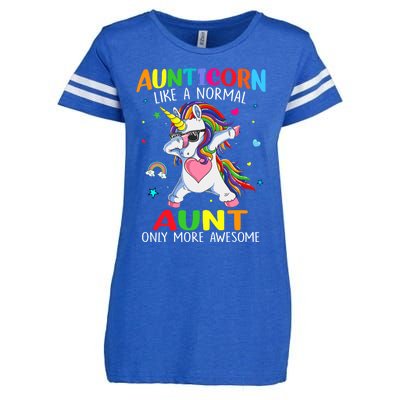 Aunticorn Like An Aunt Only Awesome Dabbing Unicorn Gift Enza Ladies Jersey Football T-Shirt