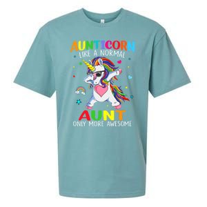 Aunticorn Like An Aunt Only Awesome Dabbing Unicorn Gift Sueded Cloud Jersey T-Shirt