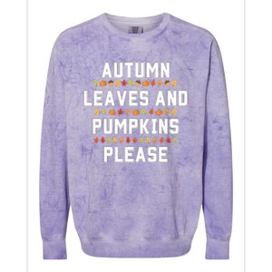 Autumn Leaves And Pumpkins Please Fall Season Colorblast Crewneck Sweatshirt