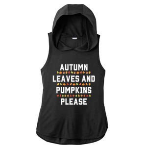 Autumn Leaves And Pumpkins Please Fall Season Ladies PosiCharge Tri-Blend Wicking Draft Hoodie Tank