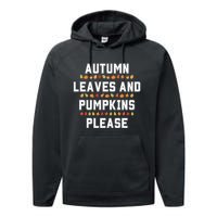 Autumn Leaves And Pumpkins Please Fall Season Performance Fleece Hoodie