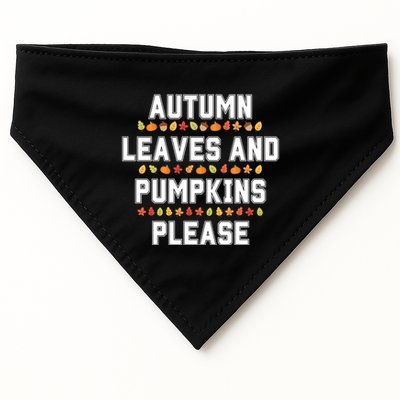 Autumn Leaves And Pumpkins Please Fall Season USA-Made Doggie Bandana
