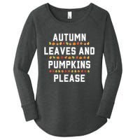 Autumn Leaves And Pumpkins Please Fall Season Women's Perfect Tri Tunic Long Sleeve Shirt