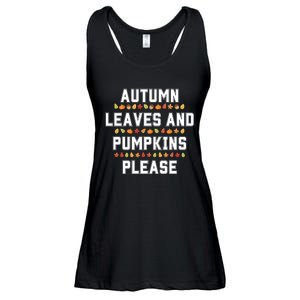 Autumn Leaves And Pumpkins Please Fall Season Ladies Essential Flowy Tank