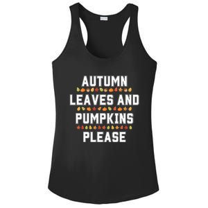 Autumn Leaves And Pumpkins Please Fall Season Ladies PosiCharge Competitor Racerback Tank