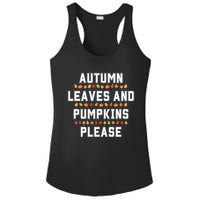 Autumn Leaves And Pumpkins Please Fall Season Ladies PosiCharge Competitor Racerback Tank