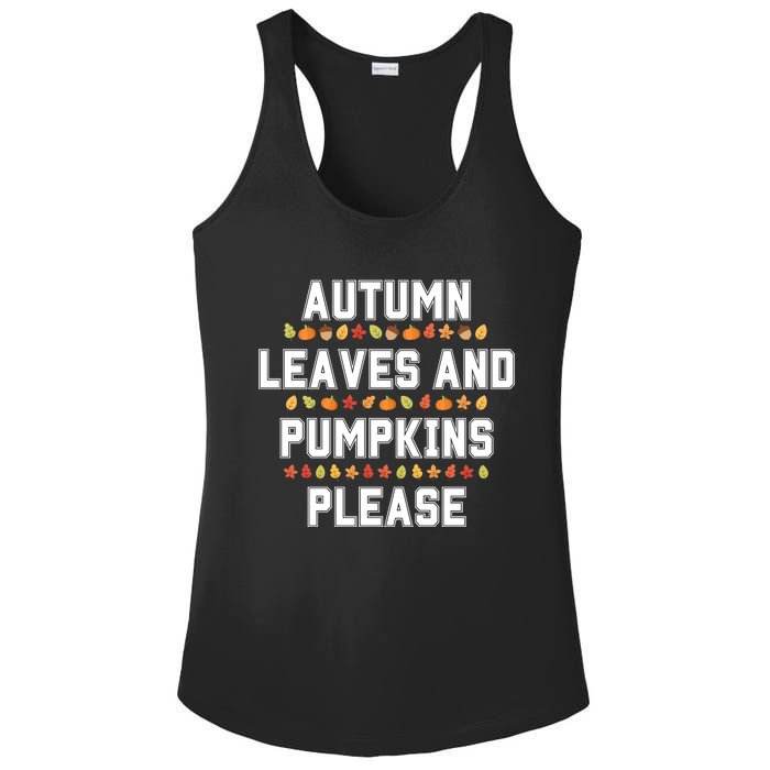 Autumn Leaves And Pumpkins Please Fall Season Ladies PosiCharge Competitor Racerback Tank