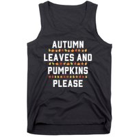 Autumn Leaves And Pumpkins Please Fall Season Tank Top