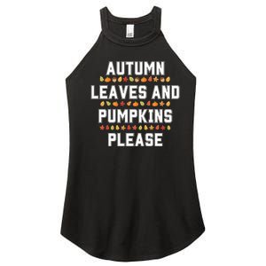 Autumn Leaves And Pumpkins Please Fall Season Women's Perfect Tri Rocker Tank