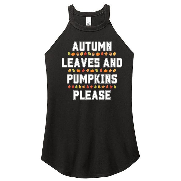 Autumn Leaves And Pumpkins Please Fall Season Women's Perfect Tri Rocker Tank