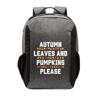 Autumn Leaves And Pumpkins Please Fall Season Vector Backpack