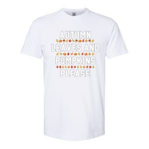 Autumn Leaves And Pumpkins Please Fall Season Softstyle CVC T-Shirt