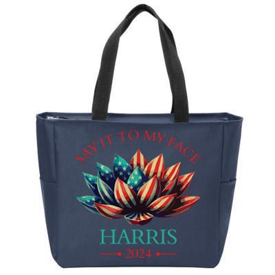 American Lotus Zip Tote Bag