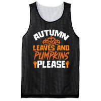 Autumn Leaves And Pumpkins Please Mesh Reversible Basketball Jersey Tank