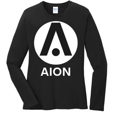 Aion Logo, Aion Crypto, Aion Wallet, HODL AION, Aion Crypto Blockchain Ladies Long Sleeve Shirt