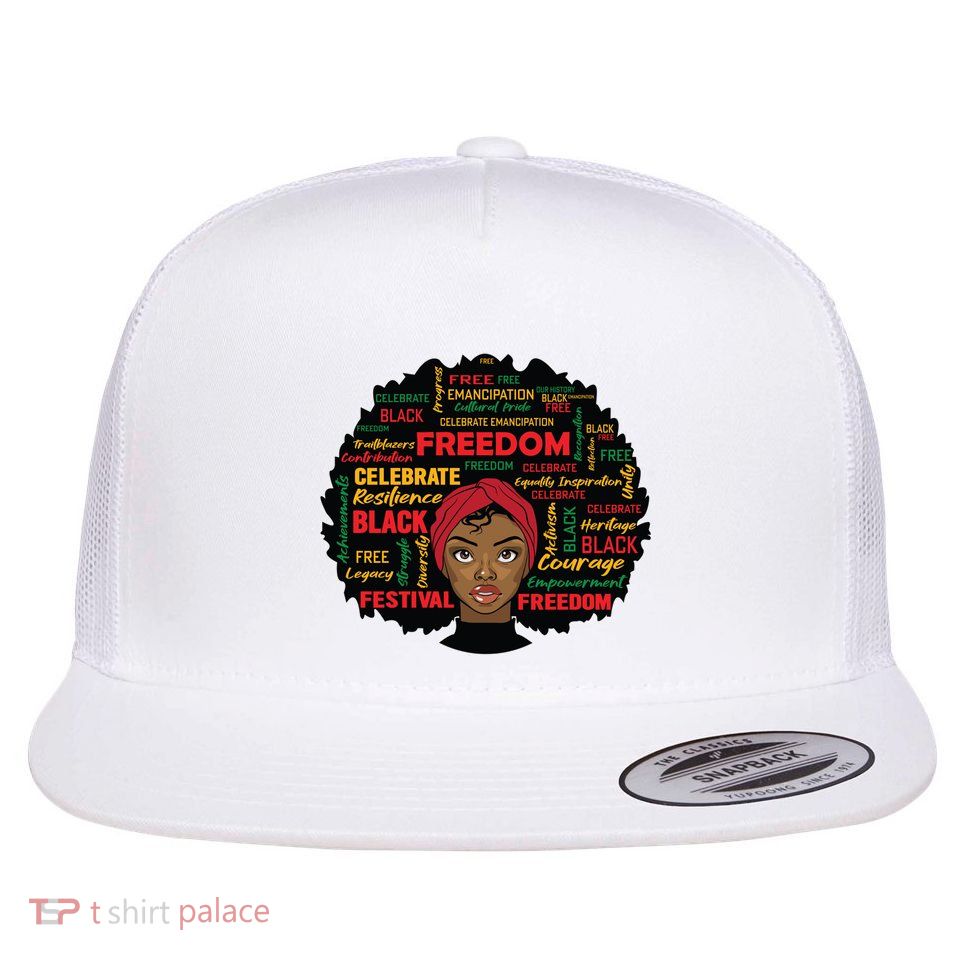 American Ladies African Queen Black History Month African Flat Bill Trucker Hat