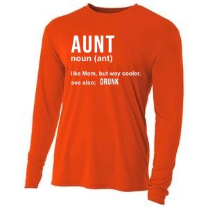 Aunt Like A Mom But Way Cooler Funny Auntie Funny Gift / Joke Gag Great Gift Cooling Performance Long Sleeve Crew