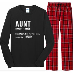 Aunt Like A Mom But Way Cooler Funny Auntie Funny Gift / Joke Gag Great Gift Long Sleeve Pajama Set