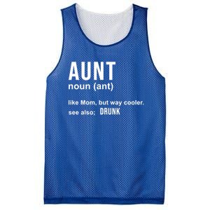 Aunt Like A Mom But Way Cooler Funny Auntie Funny Gift / Joke Gag Great Gift Mesh Reversible Basketball Jersey Tank