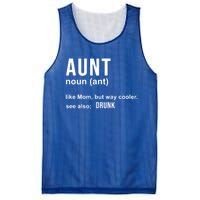 Aunt Like A Mom But Way Cooler Funny Auntie Funny Gift / Joke Gag Great Gift Mesh Reversible Basketball Jersey Tank